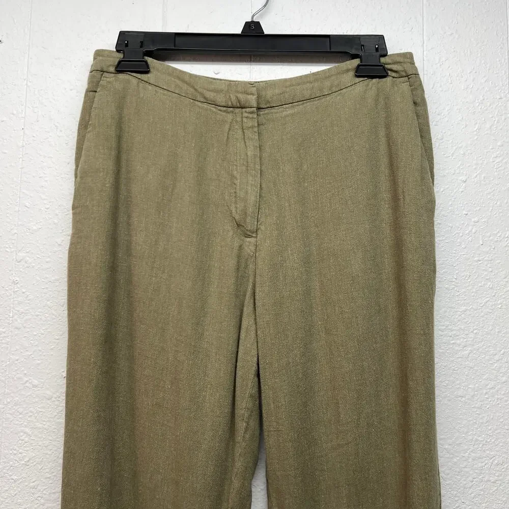 H&M Linen Blend Pants Womens 6 Beachy Coastal Vacation Workwear Office Career
